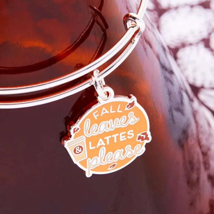 039Fall Leaves And Lattes Please039 Charm Bangle Bracelet Shiny Silver Women Alex And Ani Halloween 039Fall Leaves And Lattes Please039 Charm Bangle Bracelet Shiny Silver Women Alex And Ani Halloween