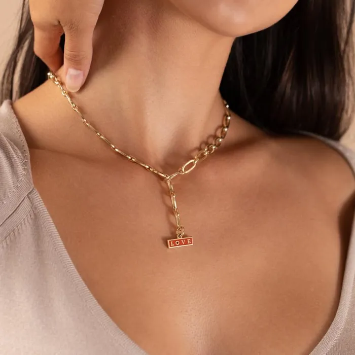 039Love039 Charm Toggle Necklace Shiny Gold Women Alex And Ani Necklaces