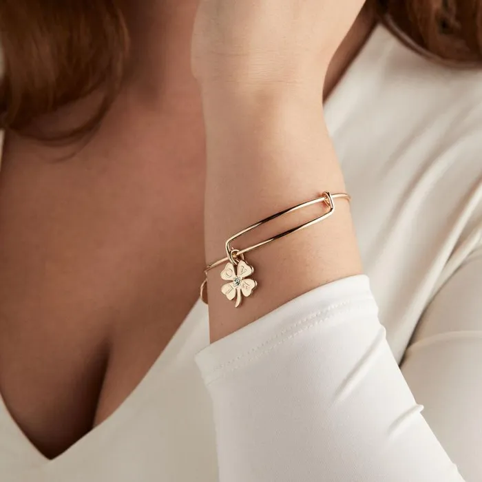 039Love039 Clover Charm Bangle Bracelet Gold Women Alex And Ani Iconic Alex And Ani 039Love039 Clover Charm Bangle Bracelet Gold Women Alex And Ani Iconic Alex And Ani