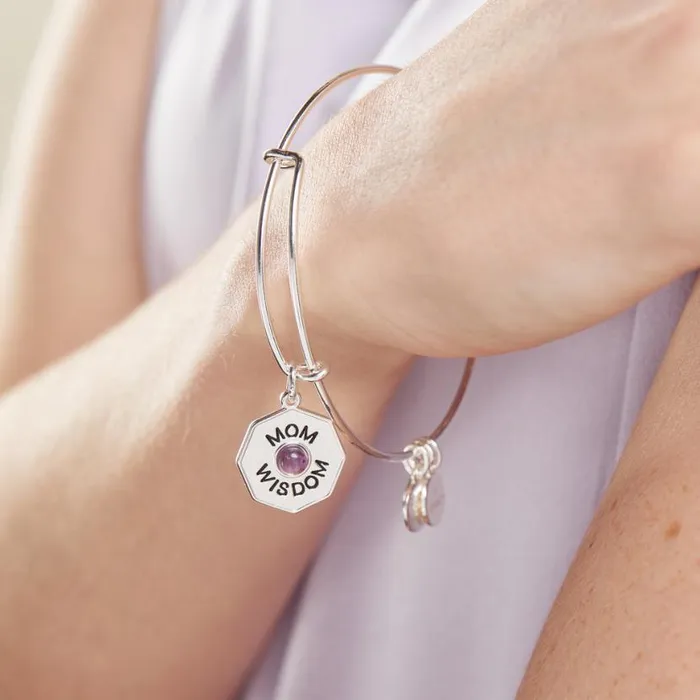 039Mom Wisdom039 Amethyst Charm Bangle Bracelet Silver Women Alex And Ani Iconic Alex And Ani 039Mom Wisdom039 Amethyst Charm Bangle Bracelet Silver Women Alex And Ani Iconic Alex And Ani
