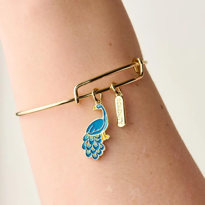 039Serenity039 Peacock Duo Charm Bangle Bracelet Gold Women Alex And Ani Easter 039Serenity039 Peacock Duo Charm Bangle Bracelet Gold Women Alex And Ani Easter