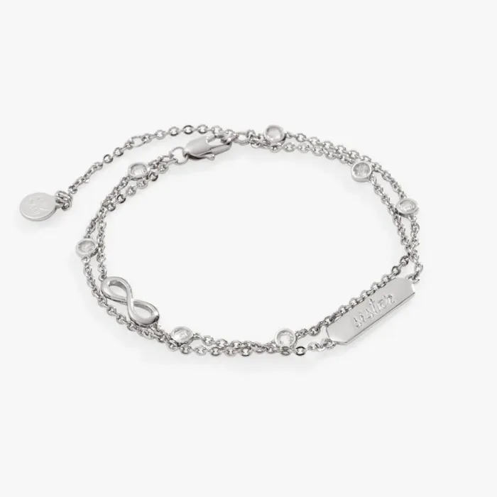039Sister039 Infinity Chain Bracelet Adjustable Silver Women Alex And Ani Sympathy In Memory