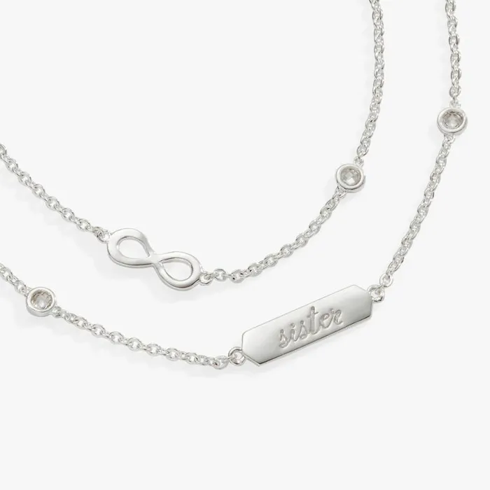 039Sister039 Infinity Chain Bracelet Adjustable Silver Women Alex And Ani Sympathy In Memory