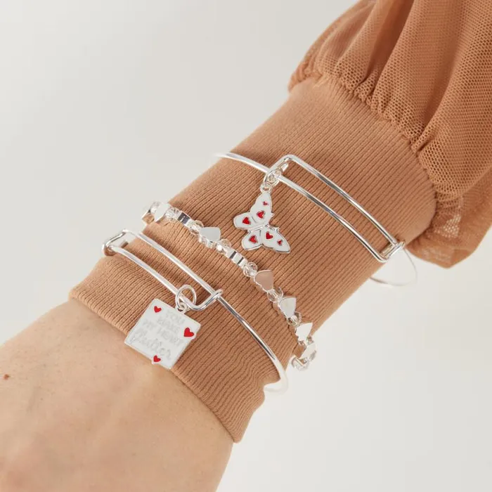039You Make My Heart Flutter039 Charm Bangle Set Of 3 Silver Women Alex And Ani Jewelry Sets 039You Make My Heart Flutter039 Charm Bangle Set Of 3 Silver Women Alex And Ani Jewelry Sets