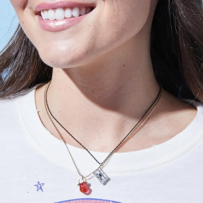 90s Nostalgia Cassette Necklace Silver Women Alex And Ani Halloween