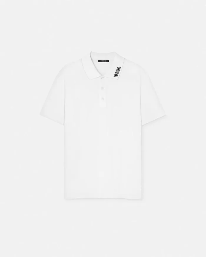 90s Vintage Logo Polo Shirt White Men Versace TShirts and Polos