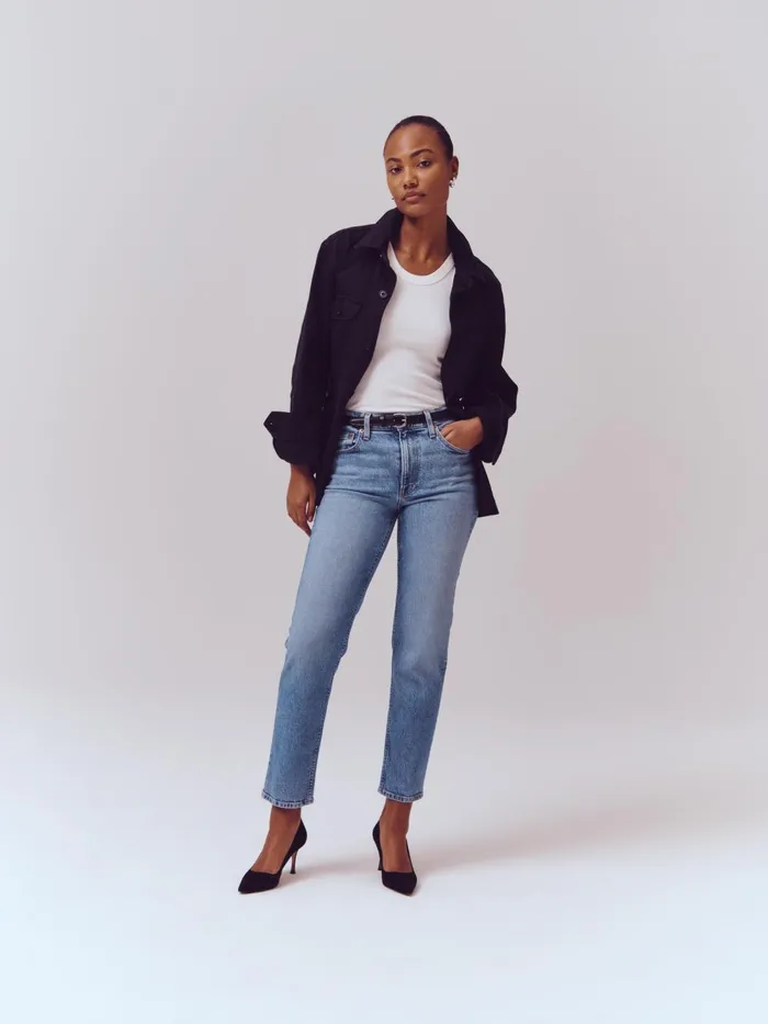 Alex Mill Denim Women Amber MidRise Slim Jean Vintage Light Indigo