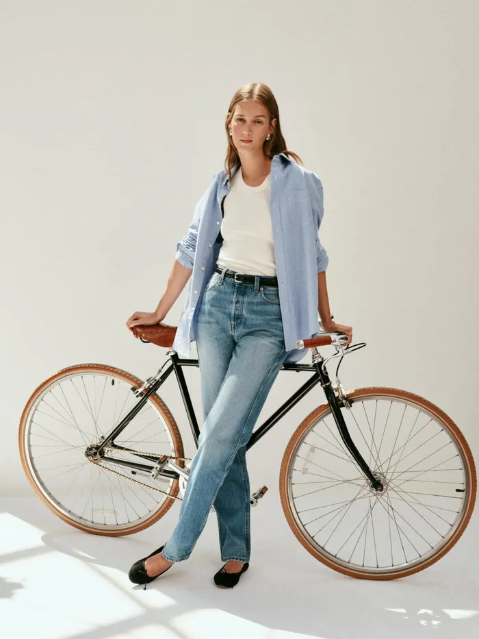 Alex Mill Denim Women Carla High Rise Straight Jean Vintage Light Wash