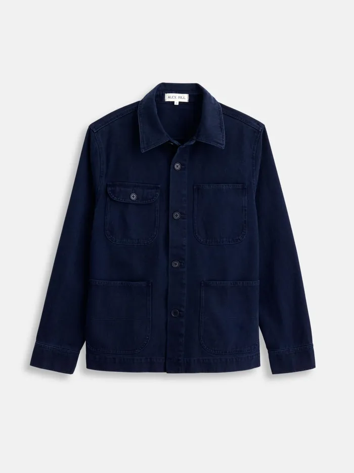 Alex Mill Jackets Coats Men Garment Dyed Work Jacket In Recycled Denim Dark Navy Alex Mill Jackets Coats Men Garment Dyed Work Jacket In Recycled Denim Dark Navy