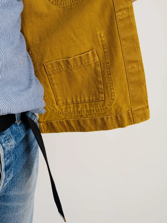 Alex Mill Jackets Coats Men Garment Dyed Work Jacket In Recycled Denim Yellow Ochre