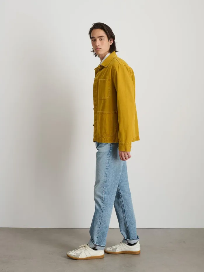 Alex Mill Jackets Coats Men Garment Dyed Work Jacket In Recycled Denim Yellow Ochre