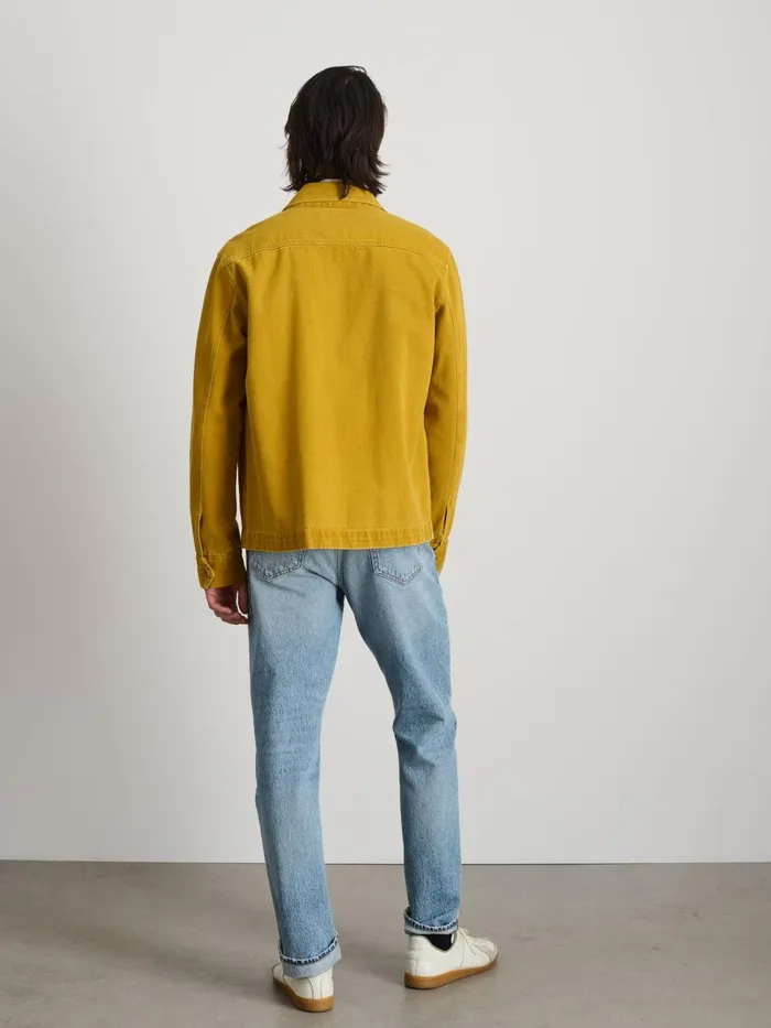 Alex Mill Jackets Coats Men Garment Dyed Work Jacket In Recycled Denim Yellow Ochre
