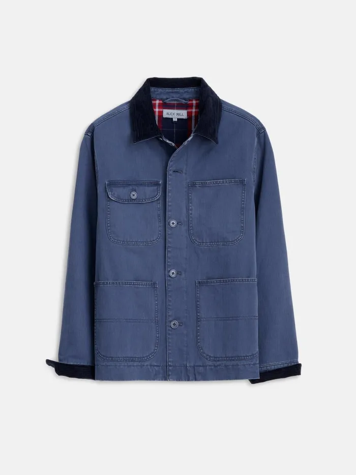 Alex Mill Jackets Coats Men Lined Work Jacket In Cotton Herringbone Storm Blue Alex Mill Jackets Coats Men Lined Work Jacket In Cotton Herringbone Storm Blue