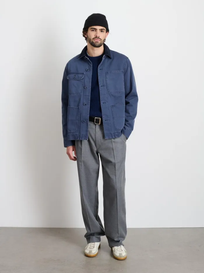 Alex Mill Jackets Coats Men Lined Work Jacket In Cotton Herringbone Storm Blue