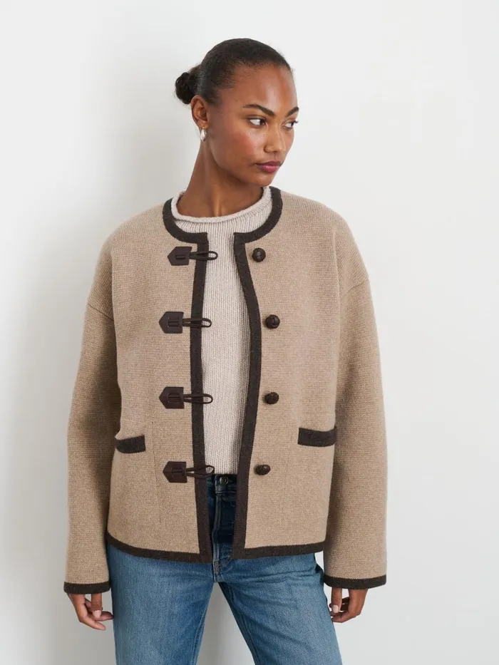 Alex Mill Jackets Outerwear Women Aubrey Sweater Jacket In Merino Wool Oatmeal