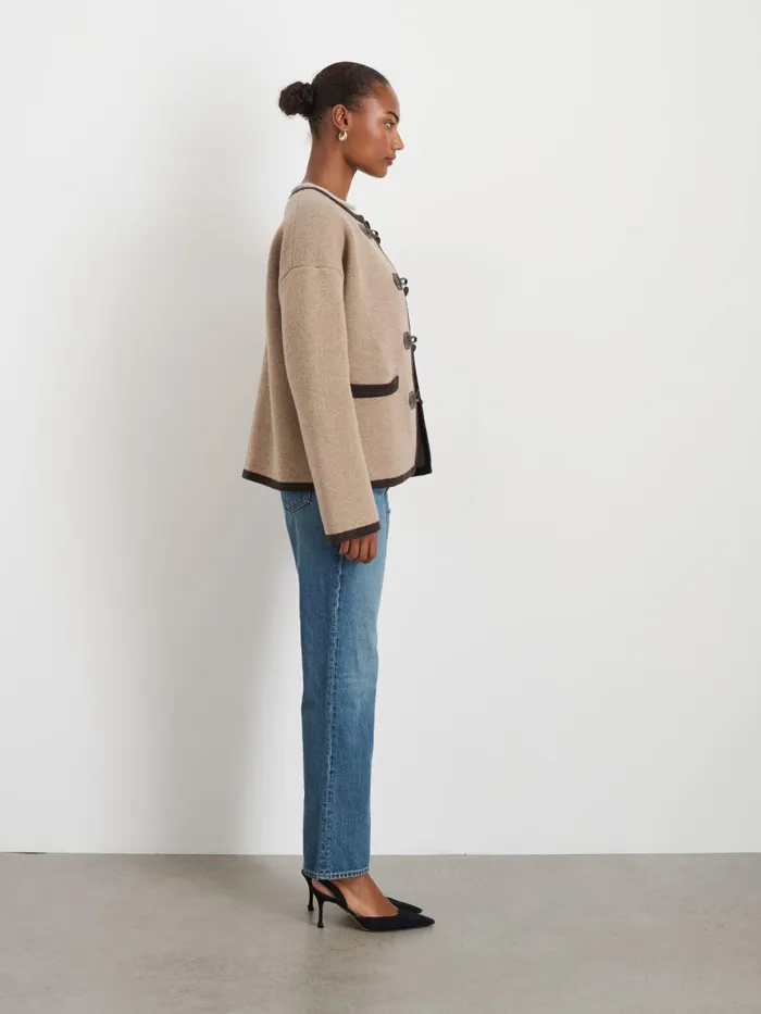 Alex Mill Jackets Outerwear Women Aubrey Sweater Jacket In Merino Wool Oatmeal