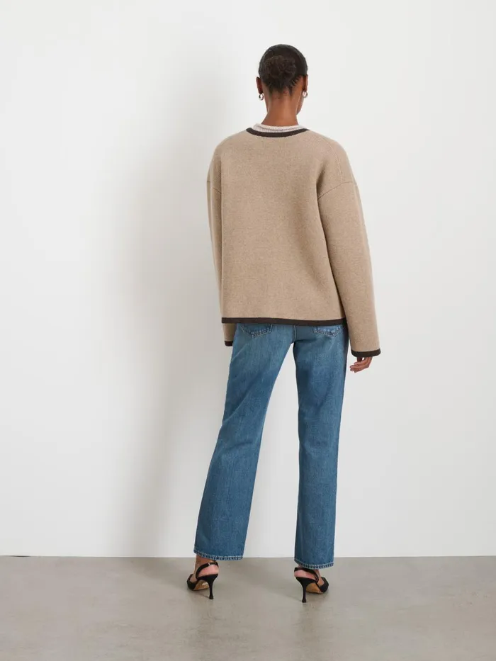 Alex Mill Jackets Outerwear Women Aubrey Sweater Jacket In Merino Wool Oatmeal