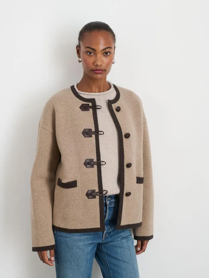 Alex Mill Jackets Outerwear Women Aubrey Sweater Jacket In Merino Wool Oatmeal