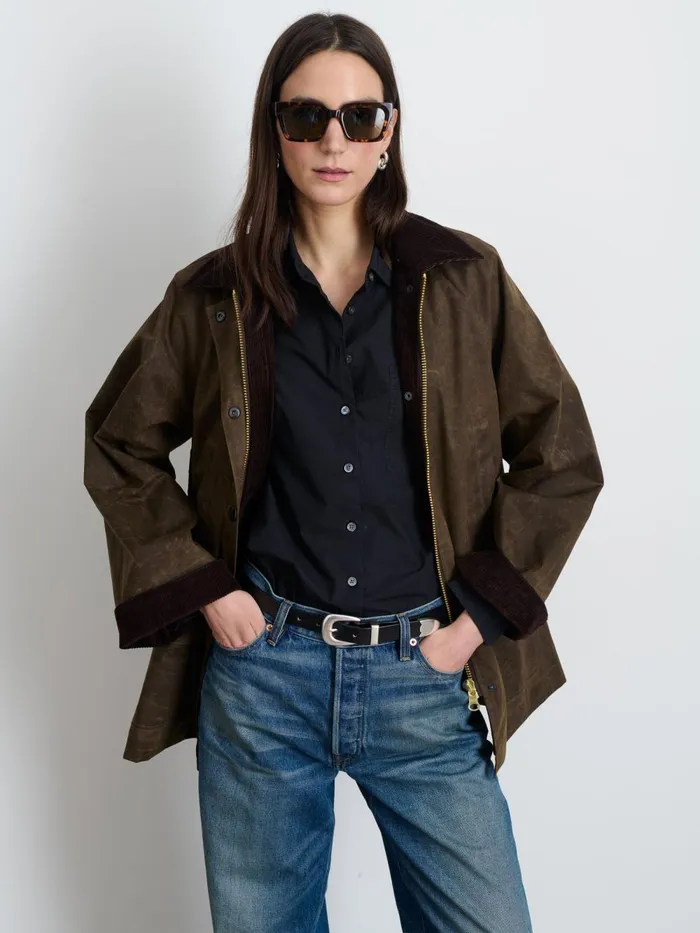 Alex Mill Jackets Outerwear Women Chiltern Street Jacket In Waxed Cotton Brown