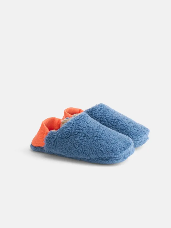 Alex Mill Men Sherpa House Shoes Blue