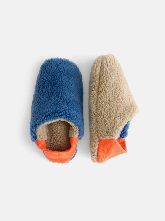 Alex Mill Men Sherpa House Shoes Blue