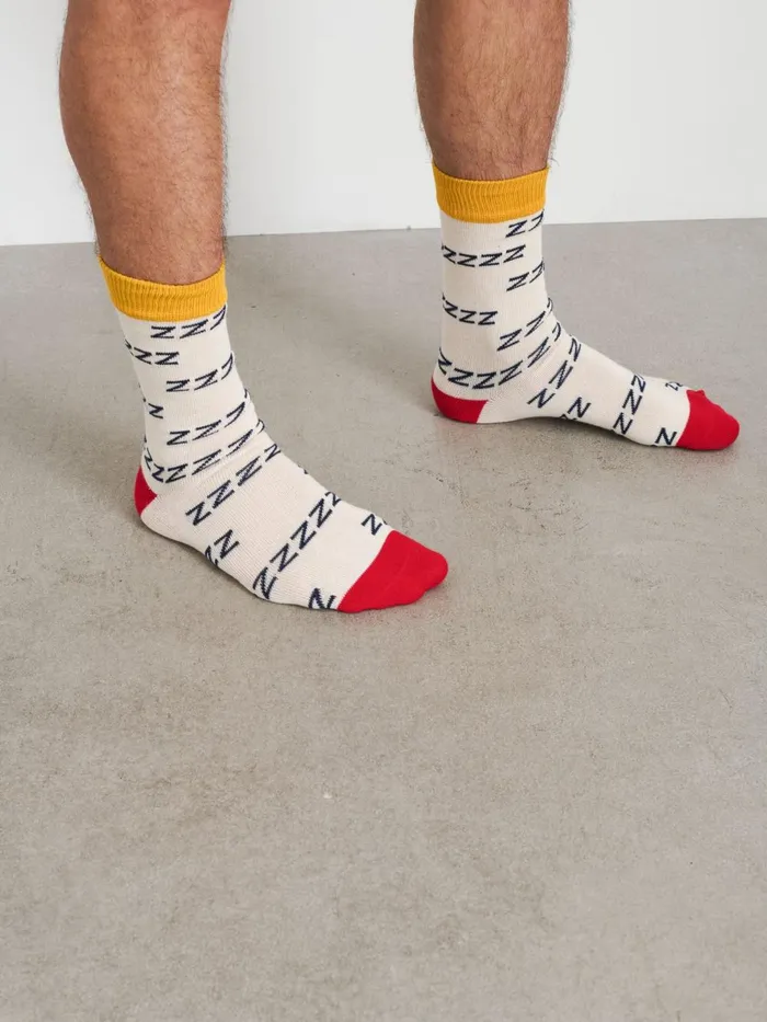 Alex Mill Pajamas Slippers Men P039jimmies Zzzzz Socks Natural