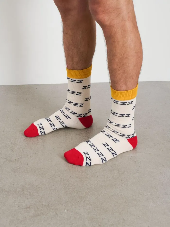 Alex Mill Pajamas Slippers Men P039jimmies Zzzzz Socks Natural