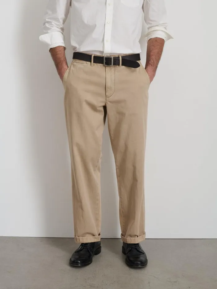 Alex Mill Pants Men Straight Leg Pant In Vintage Washed Chino Faded Khaki