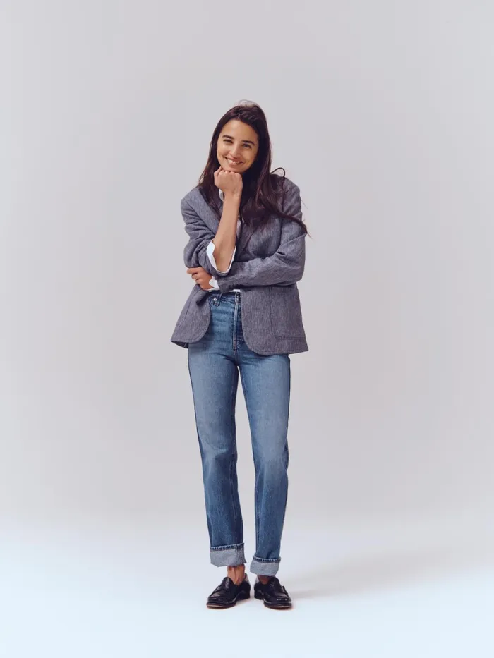 Alex Mill Pants Women The Carla High Rise Straight Vintage Medium Indigo