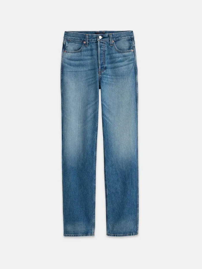 Alex Mill Pants Women The Carla High Rise Straight Vintage Medium Indigo