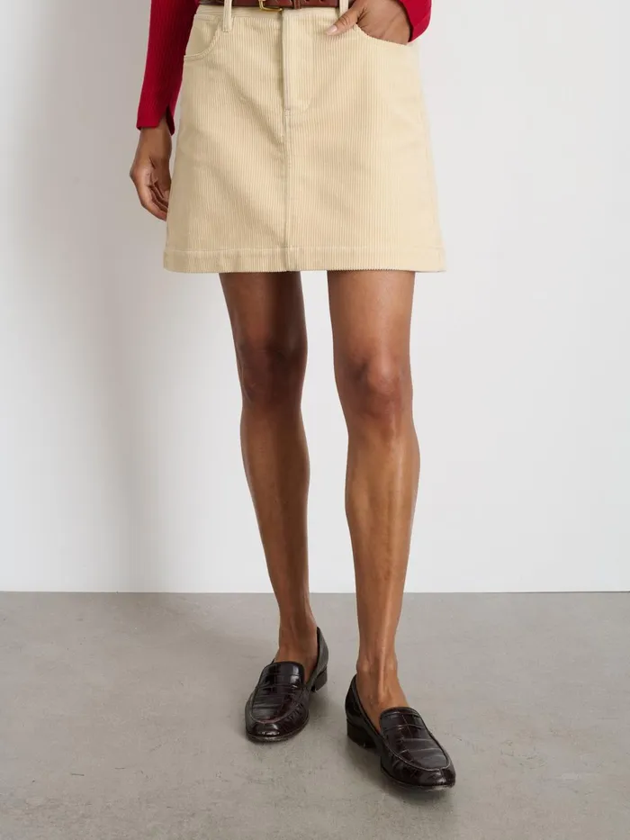 Alex Mill Set Dressing Women Camden Skirt In Corduroy Light Bone