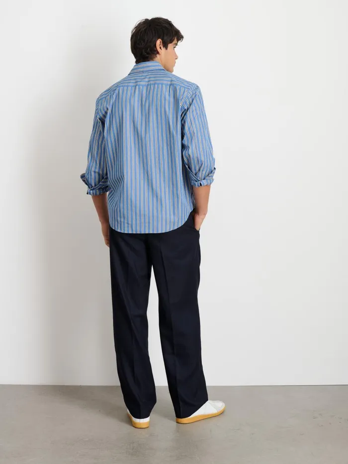 Alex Mill Shirts Men Mill Shirt In Halo Stripe Blueivory