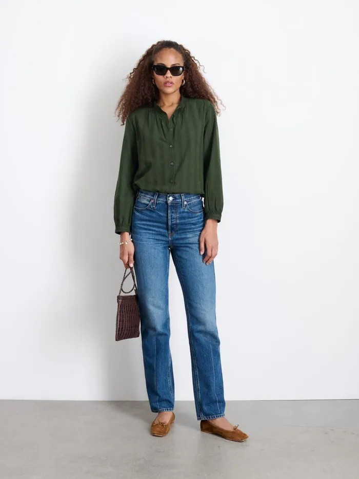 Alex Mill Shirts Tops Women Cari Top Pine Needle