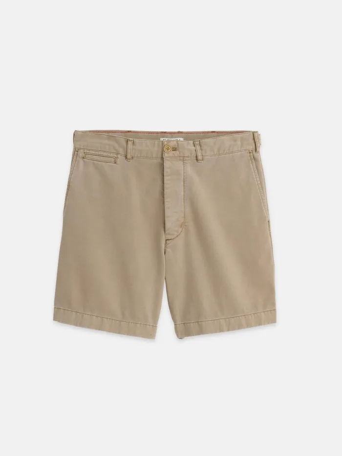 Alex Mill Shorts Men Flat Front Short In Vintage Washed Chino Faded Khaki