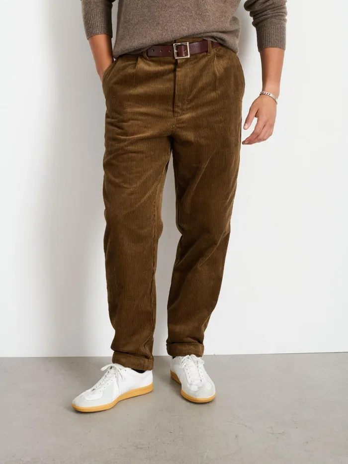 Alex Mill Suiting Blazers Men Standard Pleated Pant In Corduroy Long Inseam Saddle