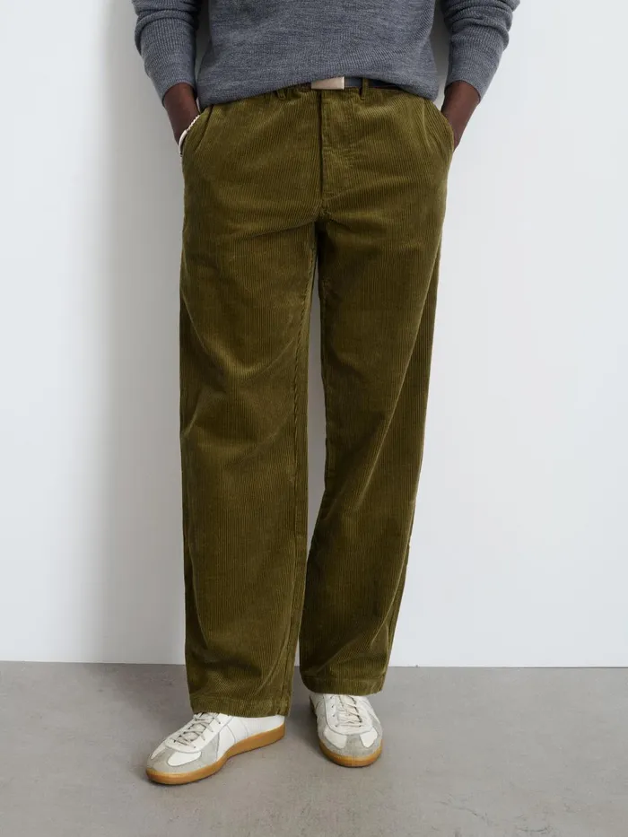 Alex Mill Suiting Blazers Men Straight Leg Pant In Corduroy Long Inseam Dark Olive