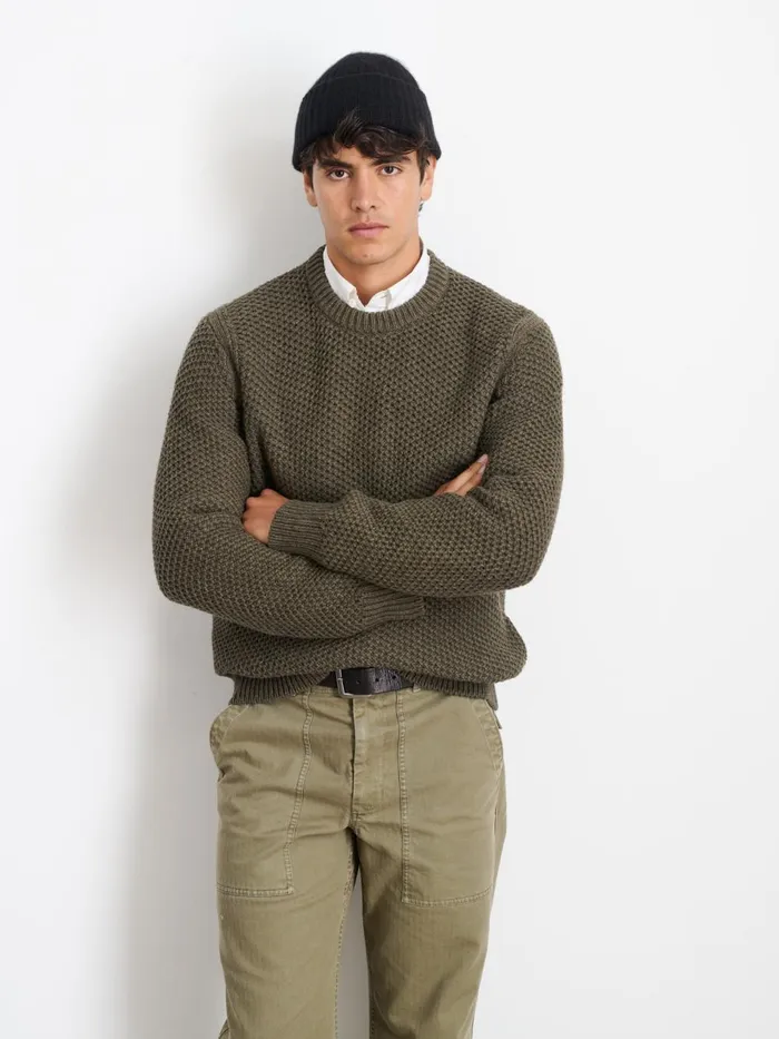 Alex Mill Sweaters Sweatshirts Men Benji Crewneck Sweater Heather Olive