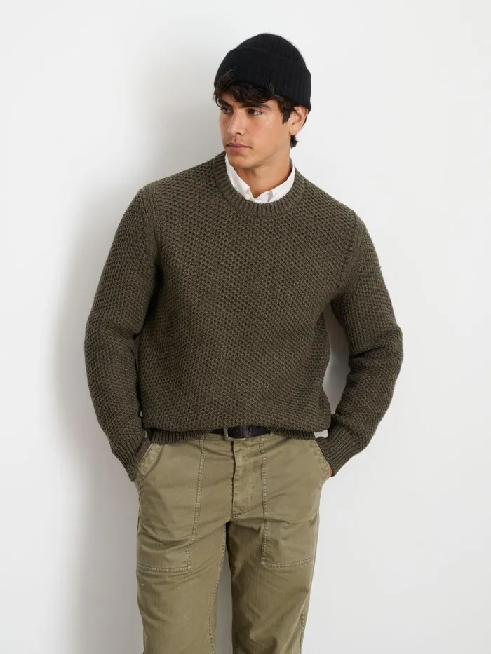 Alex Mill Sweaters Sweatshirts Men Benji Crewneck Sweater Heather Olive
