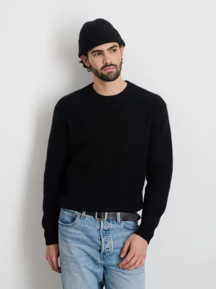 Alex Mill Sweaters Sweatshirts Men Jordan Sweater In Washed Cashmere Black