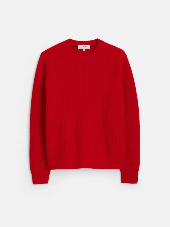 Alex Mill Sweaters Sweatshirts Men Jordan Sweater In Washed Cashmere Bright Red Alex Mill Sweaters Sweatshirts Men Jordan Sweater In Washed Cashmere Bright Red