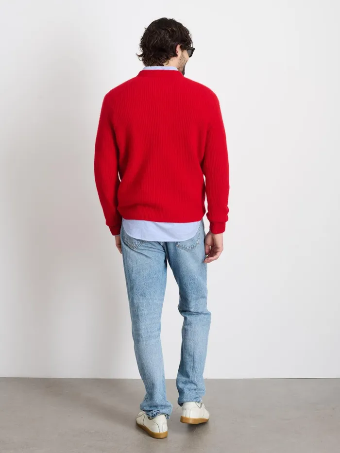 Alex Mill Sweaters Sweatshirts Men Jordan Sweater In Washed Cashmere Bright Red