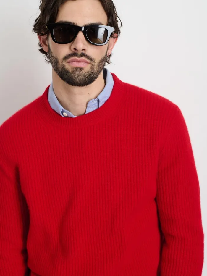 Alex Mill Sweaters Sweatshirts Men Jordan Sweater In Washed Cashmere Bright Red