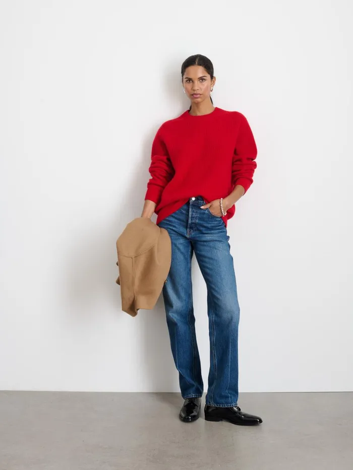 Alex Mill Sweaters Sweatshirts Men Jordan Sweater In Washed Cashmere Bright Red