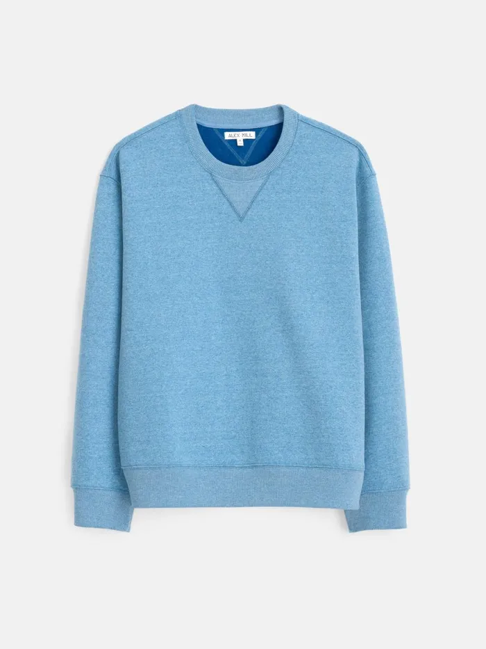 Alex Mill Sweaters Sweatshirts Men Marlon Sweatshirt In Cotton Fleece Heather Delft Blue Alex Mill Sweaters Sweatshirts Men Marlon Sweatshirt In Cotton Fleece Heather Delft Blue