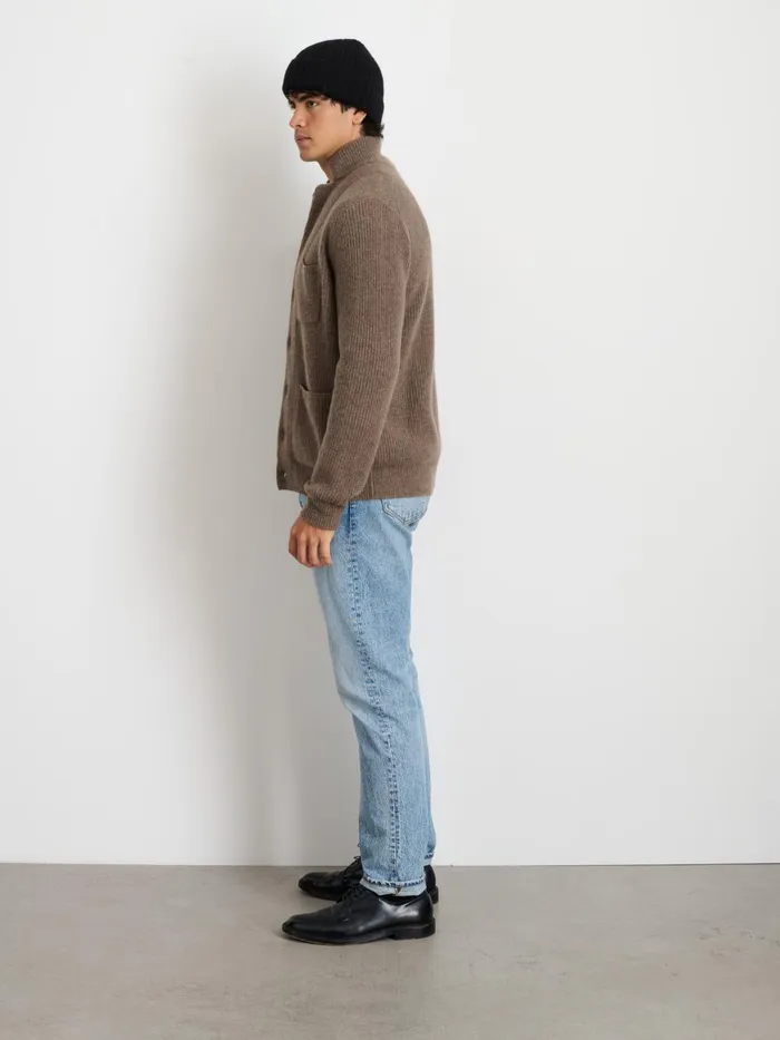 Alex Mill Sweaters Sweatshirts Men Mitchell Cardigan In Washed Cashmere Heather Walnut