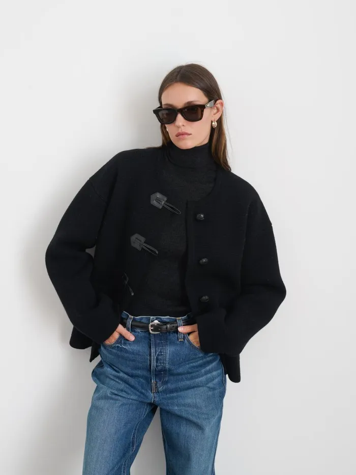 Alex Mill Sweaters Women Aubrey Sweater Jacket In Merino Wool Black