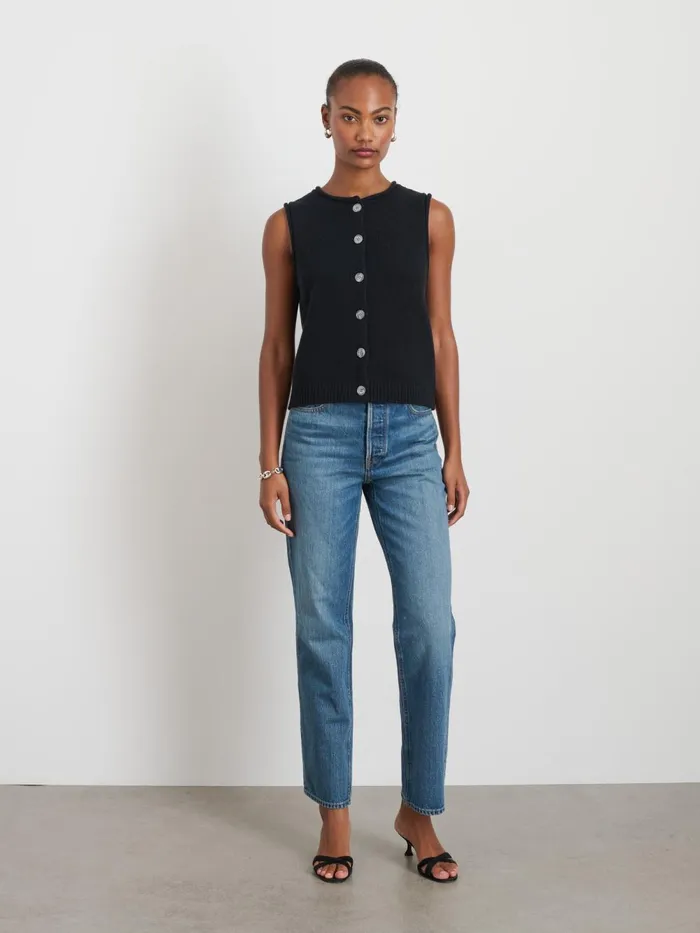Alex Mill Sweaters Women Bridget Vest In Cotton Black