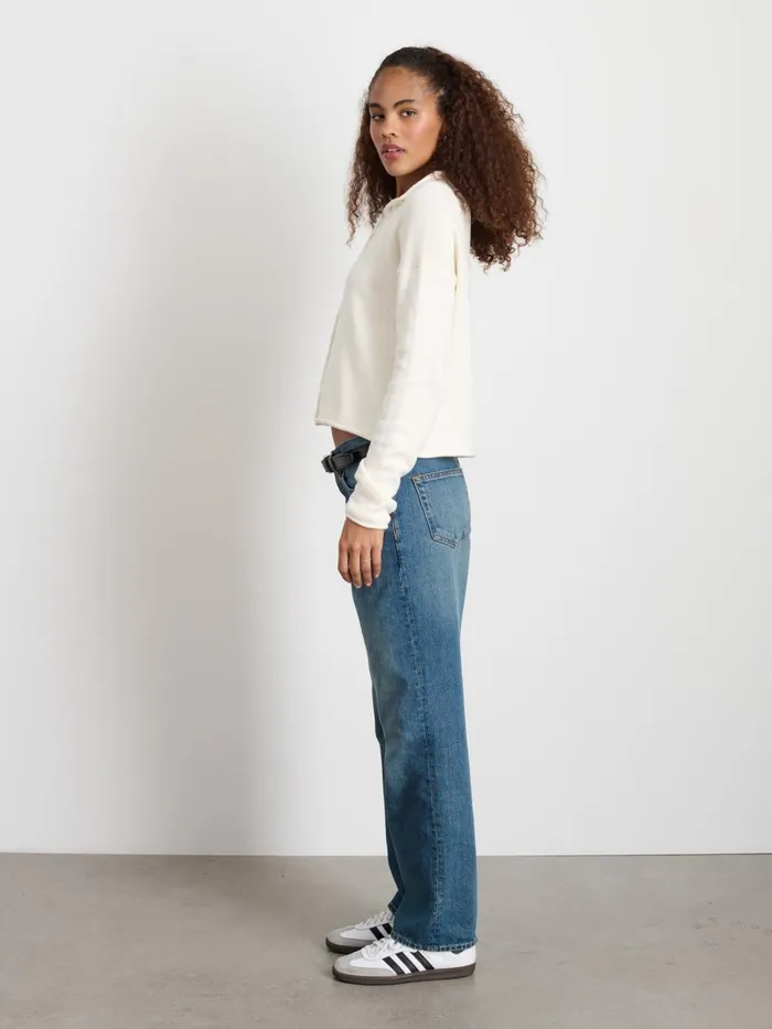 Alex Mill Sweaters Women Taylor Rollneck Cardigan In Cotton Cashmere Ivory