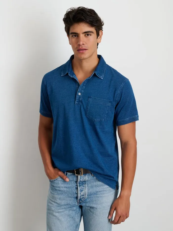 Alex Mill Tees Polos Men Standard Polo In Indigo Slub Cotton