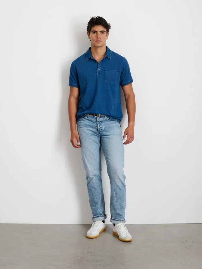 Alex Mill Tees Polos Men Standard Polo In Indigo Slub Cotton